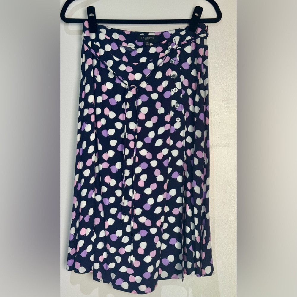 Talbots A-Line Wrap Skirt - Purple, Pink, and White